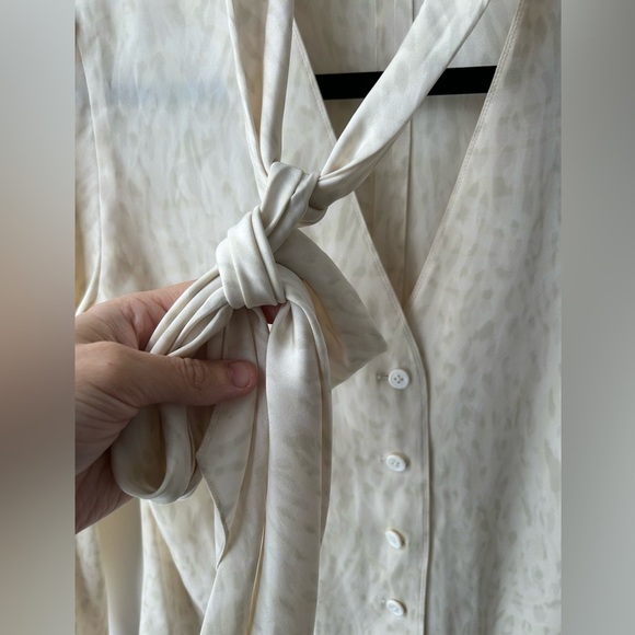 Vintage Ivory silk Chiffon Bow Blouse Linda Allard - Picture 8 of 15